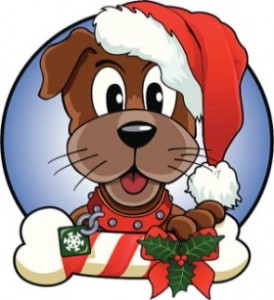 a cute santa doggy 